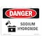 Signmission Safety Sign, OSHA Danger, 3.5" Height, 5" Width, Sodium Hydroxide, Landscape OS-DS-D-35-L-2041 - alternate 1